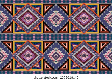 Immerse yourself in the timeless beauty of Navajo-inspired design with this intricate geometric pattern. Featuring bold shapes, earthy tones, and a harmonious balance of symmetry, this artwork reflect