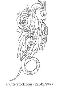 Immerse yourself in the world of fantasy with Mythical Creatures, a coloring page featuring a detailed outline illustration of an ancient dragon. Let your imagination soar as you bring this legend.