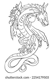 Immerse yourself in the world of fantasy with Mythical Creatures, a coloring page featuring a detailed outline illustration of an ancient dragon. Let your imagination soar as you bring this legend.