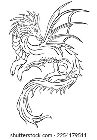 Immerse yourself in the world of fantasy with Mythical Creatures, a coloring page featuring a detailed outline illustration of an ancient dragon. Let your imagination soar as you bring this legend.