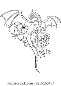 Immerse yourself in the world of fantasy with Mythical Creatures, a coloring page featuring a detailed outline illustration of an ancient dragon. Let your imagination soar as you bring this legend.