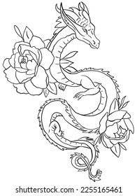 Immerse yourself in the world of fantasy with Mythical Creatures, a coloring page featuring a detailed outline illustration of an ancient dragon. Let your imagination soar as you bring this legend.