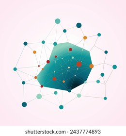 Immerse yourself in a world of geometric vector abstraction: bright dots connected by mesmerizing abstract lines on a light background.