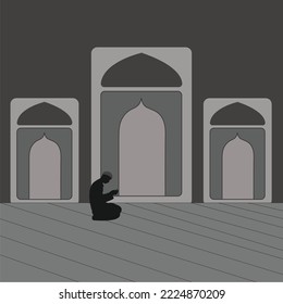 Inmerso en ilustración vectorial de adoración