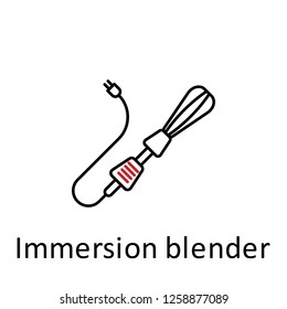 immersion blender icon. Element of restaurant professional equipment. Thin line icon for website design and development, app development. Premium icon