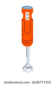 Immersion blender isolated on white background. Blender restaurant equipment. Kitchen appliances for grinding products and making cocktails and sauces. For banner, poster, infographic, invitation