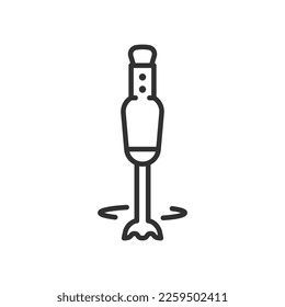 Immersion blender, linear icon. Line with editable stroke