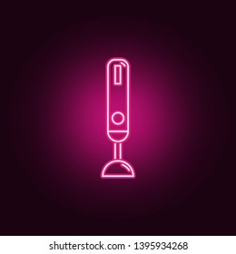 Immersion blender neon icon. Elements of Kitchen set. Simple icon for websites, web design, mobile app, info graphics