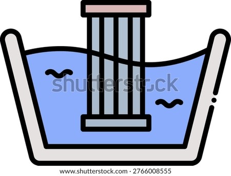 Immersion Cooler Icon: Water Cooling System Concept