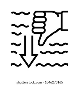 immersion diver gesture line icon vector. immersion diver gesture sign. isolated contour symbol black illustration