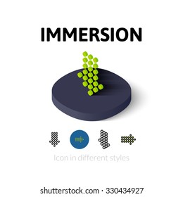 Immersion icon, vector symbol in flat, outline and isometric style