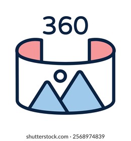 Immersive 360 degree virtual reality experience, ready to use vector