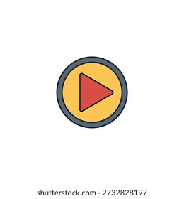 Icono inmersivo de 360, Ilustración vectorial de Botón del juego de la esfera, contenido de los medios de la realidad virtual
