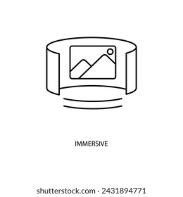Icono de línea de concepto inmersivo. Ilustración de elemento simple. diseño de símbolo de contorno de concepto inmersivo.