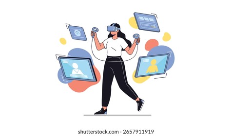 Immersive Digital Experience With Virtual Reality Technology And Interactive Interfaces