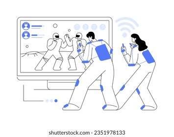 Immersive entertainment abstract concept vector illustration. Real-time rendering of effects with high-speed internet, virtual and augmented reality, modern 5G connection abstract metaphor.