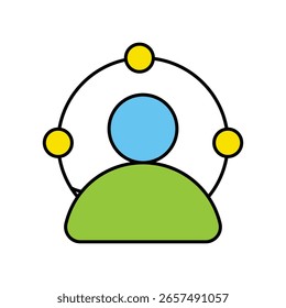ícone de experiência imersiva com branco fundo vetor ilustração stock