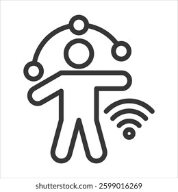 Immersive Experience Outline Icon Vector Illustration