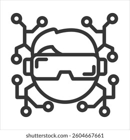Immersive Experience Outline Icon Vector Illustration