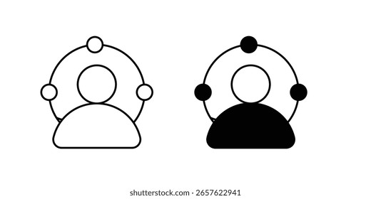 Icono de conjunto de experiencia inmersiva con fondo blanco Vector Ilustración de stock