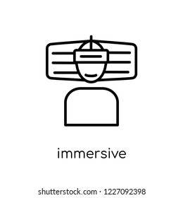 Immersive icon. Trendy modern flat linear vector Immersive icon on white background from thin line Artificial Intelligence, Future Technology collection, editable outline stroke vector illustration