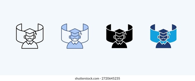 Aprendizaje inmersivo Icono múltiple Ilustración Vector