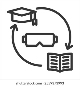 Immersive Learning Outline Icon Vector Illustration
