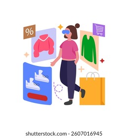 Immersive Metaverse Shopping Experience Vector Illustration