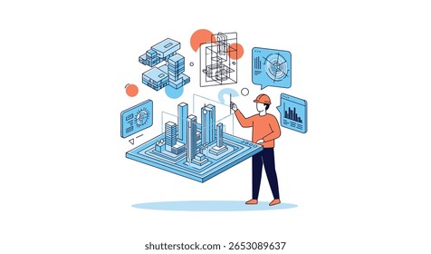 Realidade imersiva Exploração de telas de informações digitais e análise de dados avançada para aplicativos avançados de tomada de decisões e business intelligence