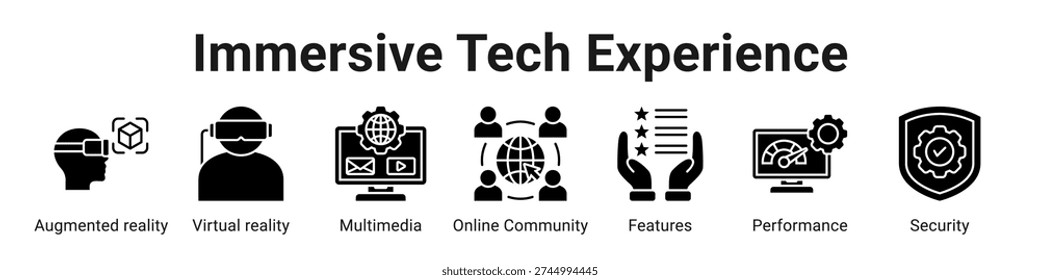 Immersive Tech Experience web banner icon vector illustration.