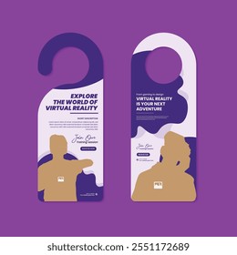 Immersive Virtual Education Workshop Promotion Door Hanger Template with Two Variations of Design