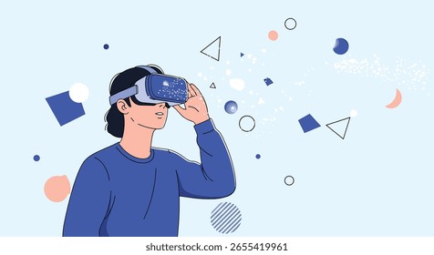 Immersive Virtual Reality Experience Exploring Digital Worlds with Futuristic Technology