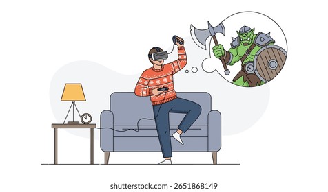 Immersive virtual reality gaming offers exciting fantasy adventures with mythical creatures for players enjoying digital entertainment