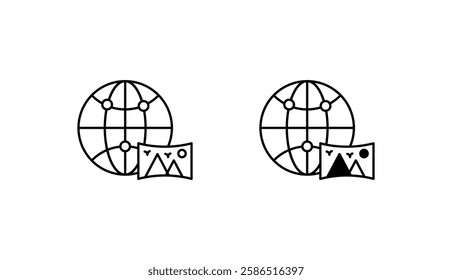 Immersive World icon design with white background stock illustration