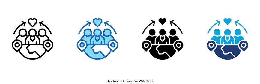 Immigrant Community icon Multi Style Vector Illustration
