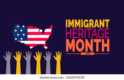 Immigrant Heritage Month. Culture Poster, Banner, Card, Social Media Post, and Background Design Inspiration Vector Illustration