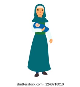 Immigrant mother baby icon. Flat illustration of immigrant mother baby vector icon for web design