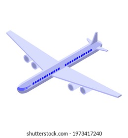 Immigrants airplane icon. Isometric of immigrants airplane vector icon for web design isolated on white background