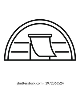 Immigrants tent icon. Outline Immigrants tent vector icon for web design isolated on white background