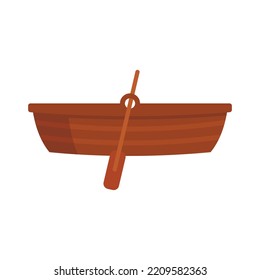 Immigrants Wood Boat Icon. Flat Illustration Of Immigrants Wood Boat Vector Icon Isolated On White Background