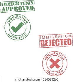 Immigration approved/rejected stamps