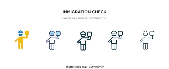 immigration check point icon in different style vector illustration. two colored and black immigration check point vector icons designed in filled, outline, line and stroke style can be used for