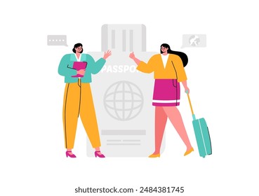 Immigration Consultant Vector Illustration with Counseling Assistance to Provide Advice to People Planning to Move in a Flat Cartoon Background