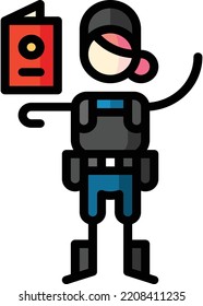 immigration enforcer isolated design element stock illustration. Vector on a white background