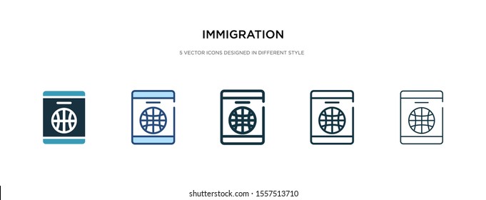 immigration icon in different style vector illustration. two colored and black immigration vector icons designed in filled, outline, line and stroke style can be used for web, mobile, ui