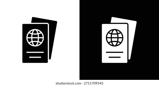 Icono de inmigración Establecer colección. Silueta de Vector.