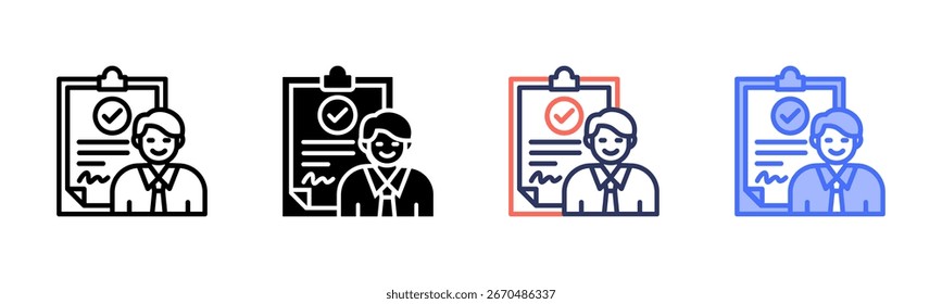 Immigration icon set multiple style collection