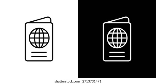 Icono de inmigración. Símbolo plano simple. Ilustración de pictograma de contorno negro perfecto