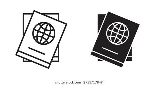 Icono de inmigración en estilo lineal y plano delgado. conjunto de signos y símbolos