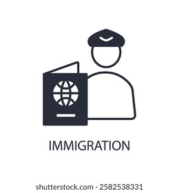 immigration icon. vector.Editable stroke.linear style sign for use web design,logo.Symbol illustration.